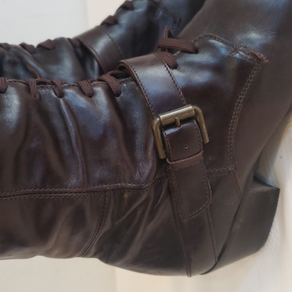 San Marina Paris Lace Up Boots, Brown Leather, Size 6.5 - Picture 4 of 13